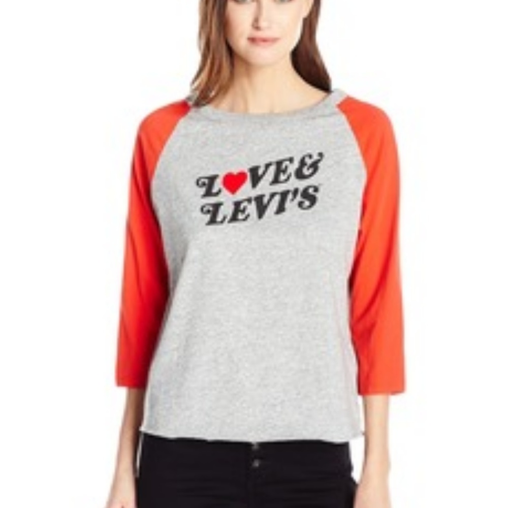 Levi’s 3/4 Sleeve Baseball Tee Red Love & Levi's - Picture 3 of 6
